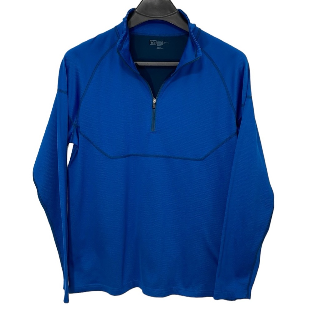 REI Co-Opmen’s Size XL royal blue quarter zip long sleeve pullover. EUC